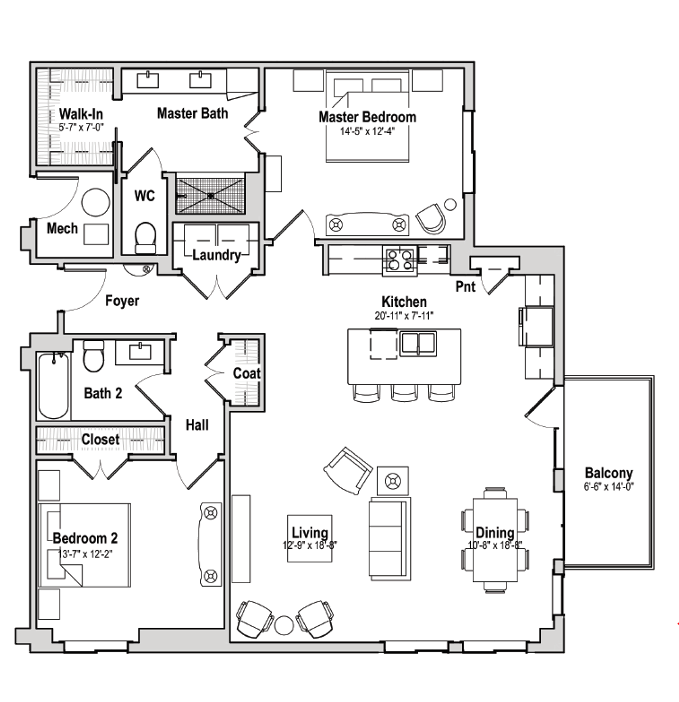camellia 2 bedroom floorplan