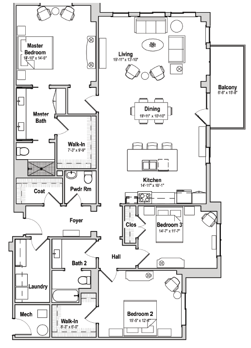 sycamore 3 bedroom floorplan